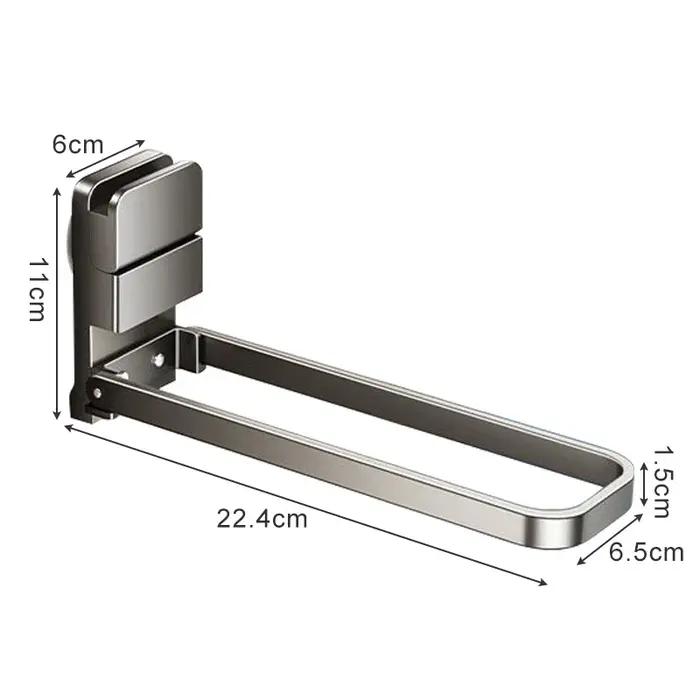 Porte-serviettes pliant, ventouses, tige de suspension, sans poinçonnage, support de rangement mural