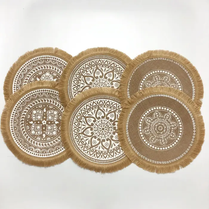 Napperons tissés en Jute Vintage naturel