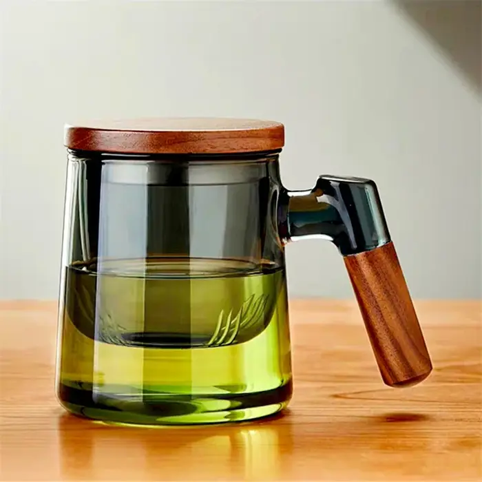 Tasse à thé en verre résistante à la chaleur de 400ml