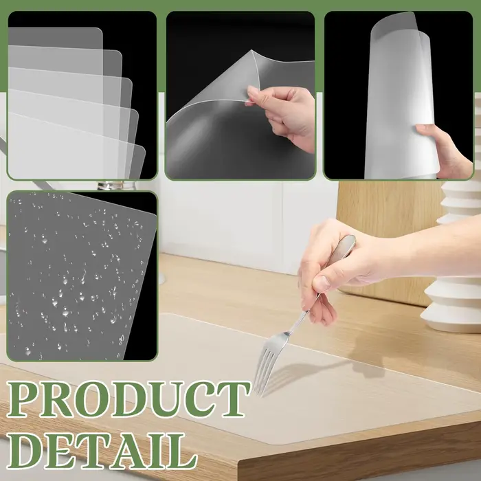 Ensemble de 4 sets de table en plastique transparent - Protection