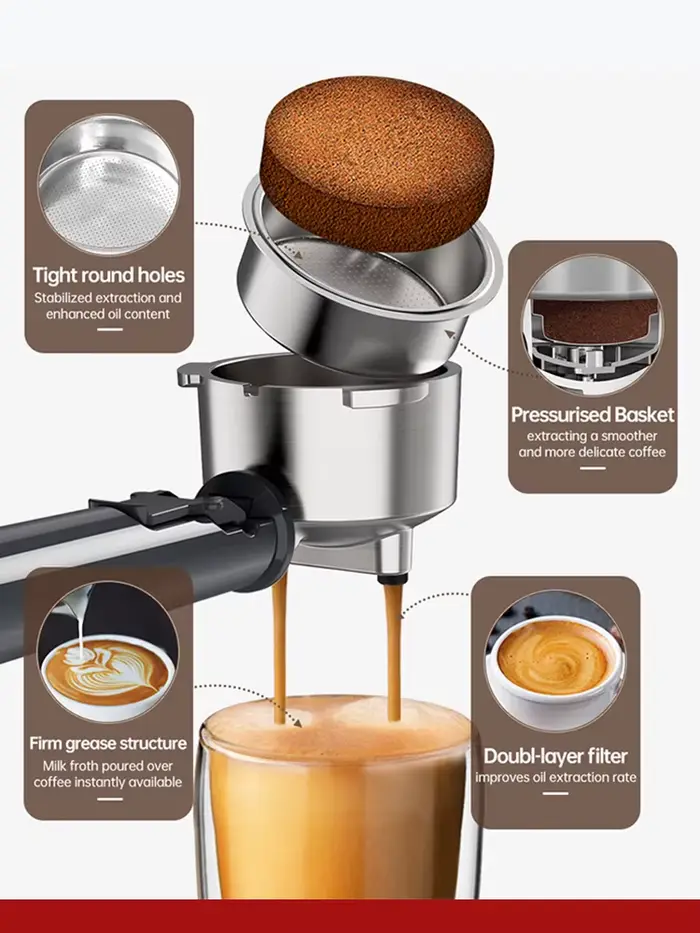 Cafelffe 4-en-1 cafetière chaude/froide Dolce gusto nespresso machine ESE dosette moulu Cappuccino expresso