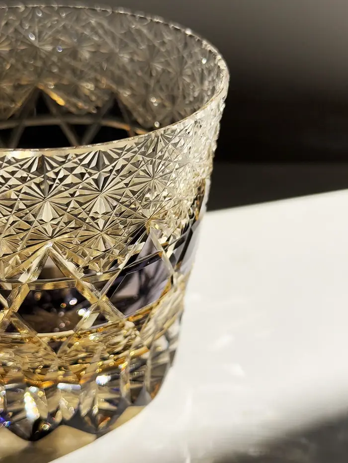 CHAMVIN'S améthyste Edo Kiriko verre à whisky gravé à la main gobelet en cristal articles de bar