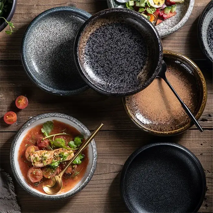 Plats à sushi en céramique rétro créatifs