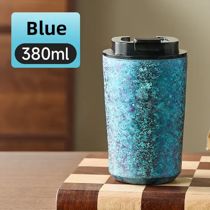 Tasses en titane tasse à café Double paroi Titan Thermos 380ML 12OZ thé bière lait tumblr isolé sous vide termos thermo
