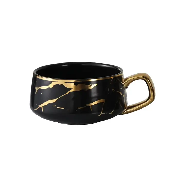 Tasse à café en céramique texturée effet marbre nordique