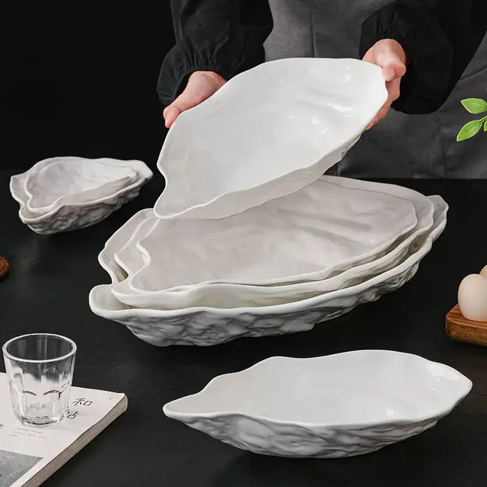 Assiette Sashimi en céramique créative en forme d'huître