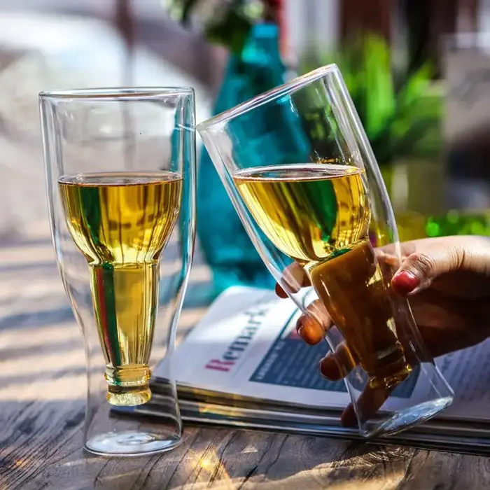 Tasse à bière en verre Double couche créative