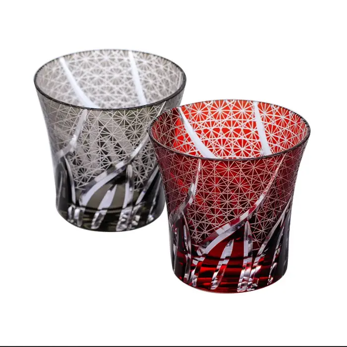Verres à whisky japonais CHAMVIN Limited Edo Kiriko Ayaka en verre taillé à la main