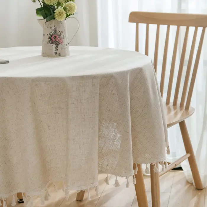 Nappe ronde de couleur unie 120/150cm