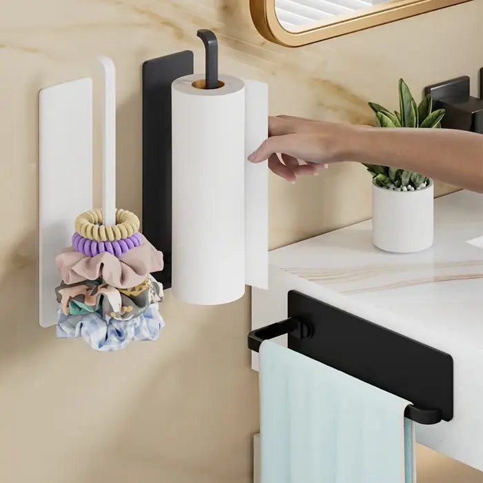 Porte-serviettes de cuisine (1 pièce) - Distributeur de papier essuie-tout suspendu qui s'adapte sous les armoires