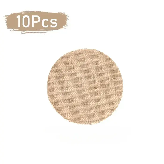 Napperon rond en toile de Jute et lin, 10 pièces, tapis de Table pour Table à dîner, tasse de thé, a