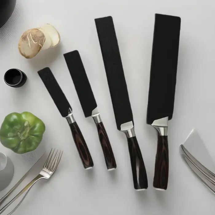 1 Protège-lame de couteau de cuisine floqué pour couteaux de 3