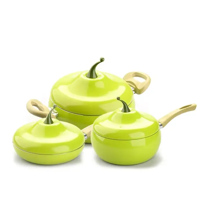 Poêle en aluminium antiadhésive en forme de fruit de haute qualité