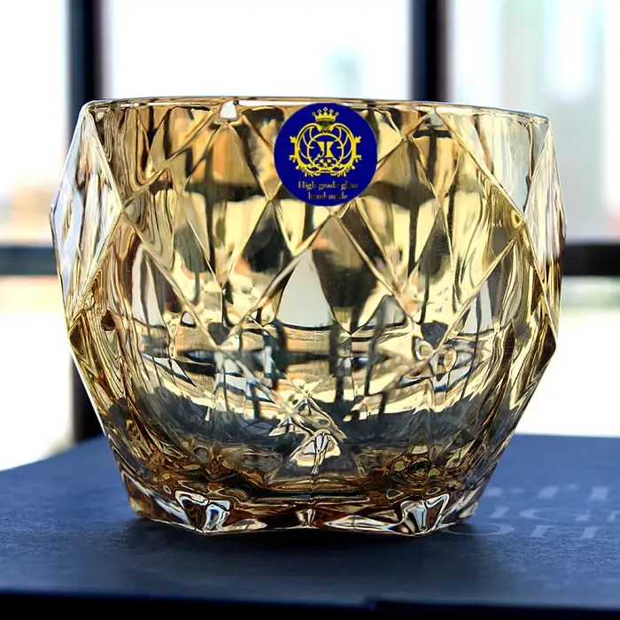 Verres à whisky en cristal doré pour la maison, verres à vin luxueux, chope à bière scintillante, st