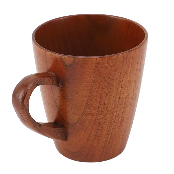 Tasse à café avec poignée, petite tasse en bois, tasse à boire du thé, voyage en plein air, maison,