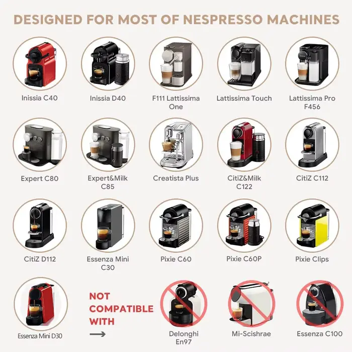 Pour Nespresso Capsule de café réutilisable en acier inoxydable riche Crema expresso filtres recharg