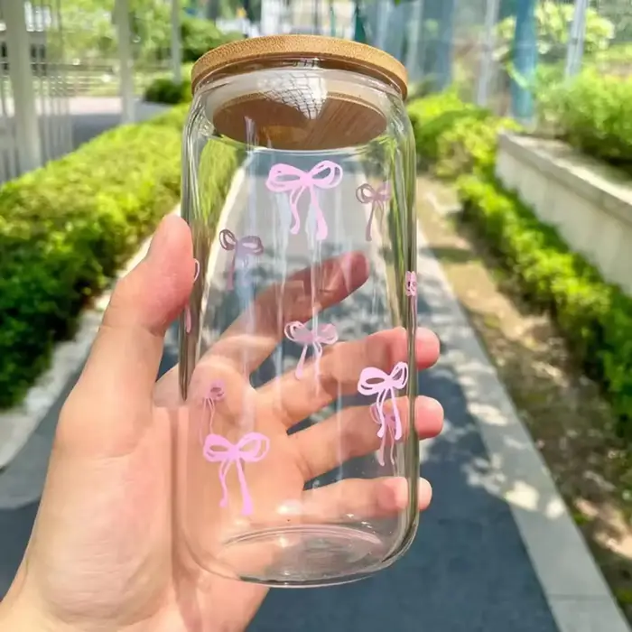 Verres avec couvercles et pailles 500 ml – Tasses en verre pour matcha