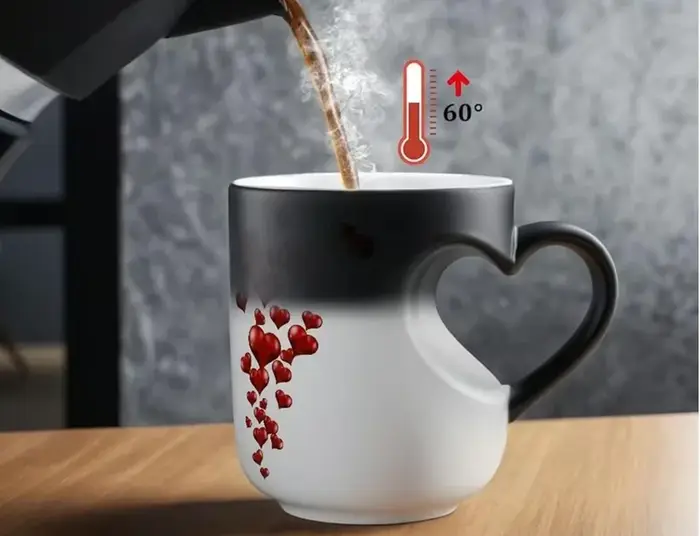Tasse Magique Amusante à Changement de Couleur
