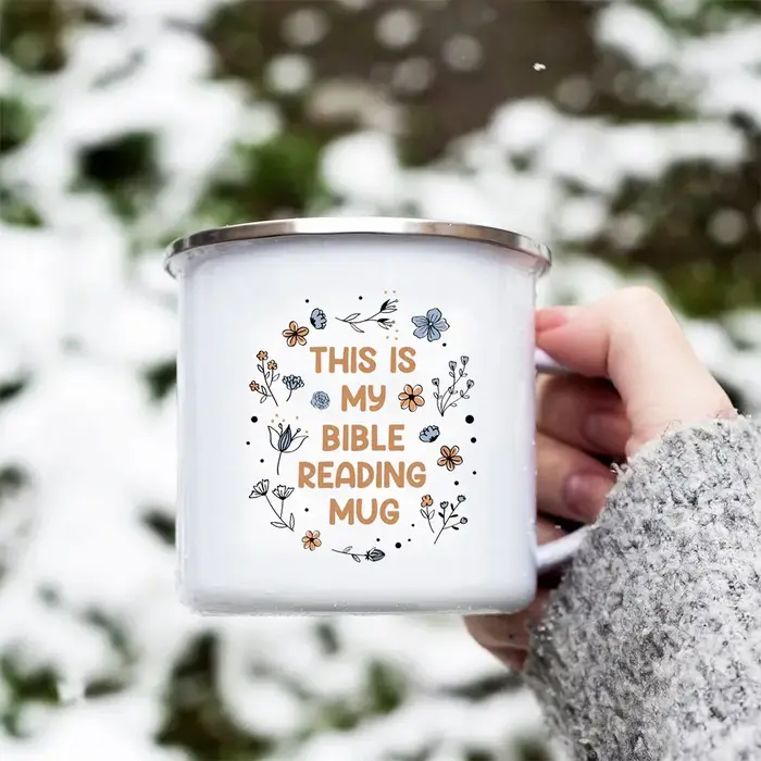 Tasses à café et à thé en émail créatif chrétien pour femmes