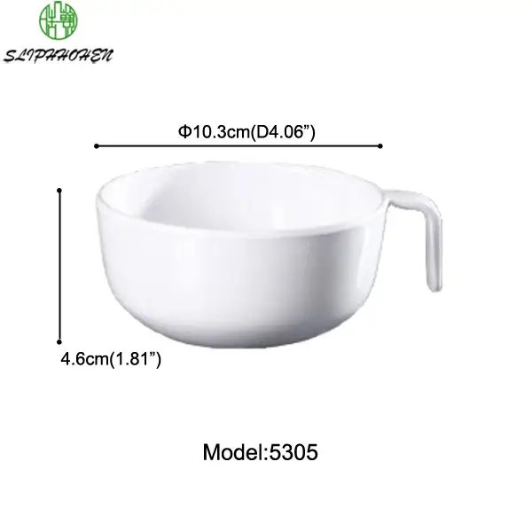 Tasse à coffre ronde blanche, ustensiles de cuisine, tasse d'eau 100% mélamine, vaisselle de Restaur