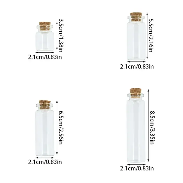 Lot de 5 mini-bocaux en verre transparent