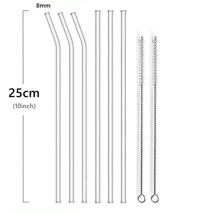 Pailles à boire en verre de 25cm de Long