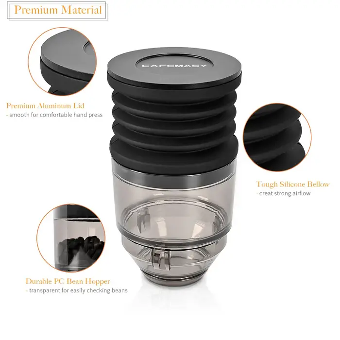 CAFEMASY – broyeur de grains de café, trémie à dose unique, outil de nettoyage, soufflet en Silicone