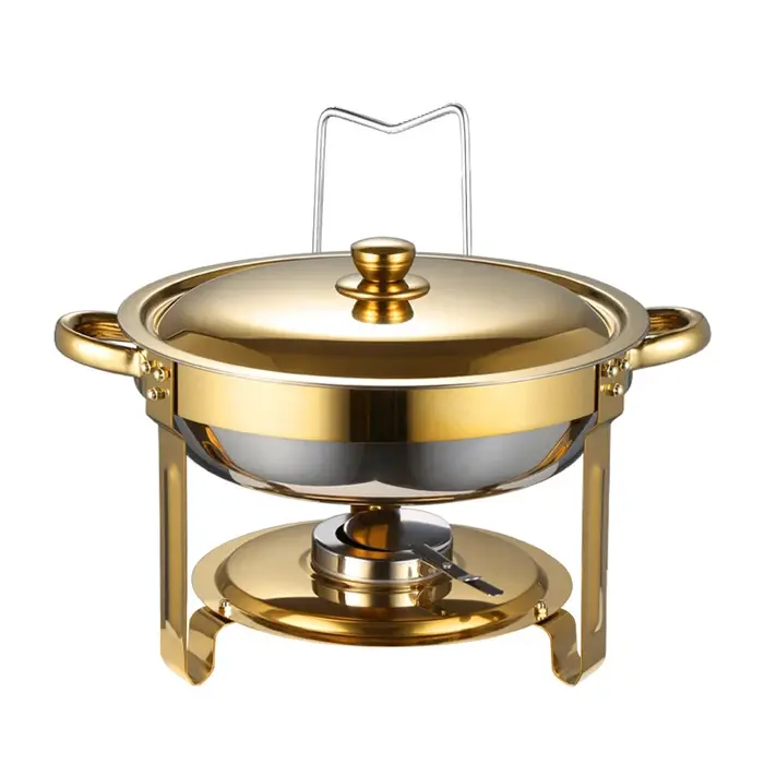 Ensemble de buffet à réchauds ronds en acier inoxydable 5QT, pour Buffet avec couvercle, serveurs de