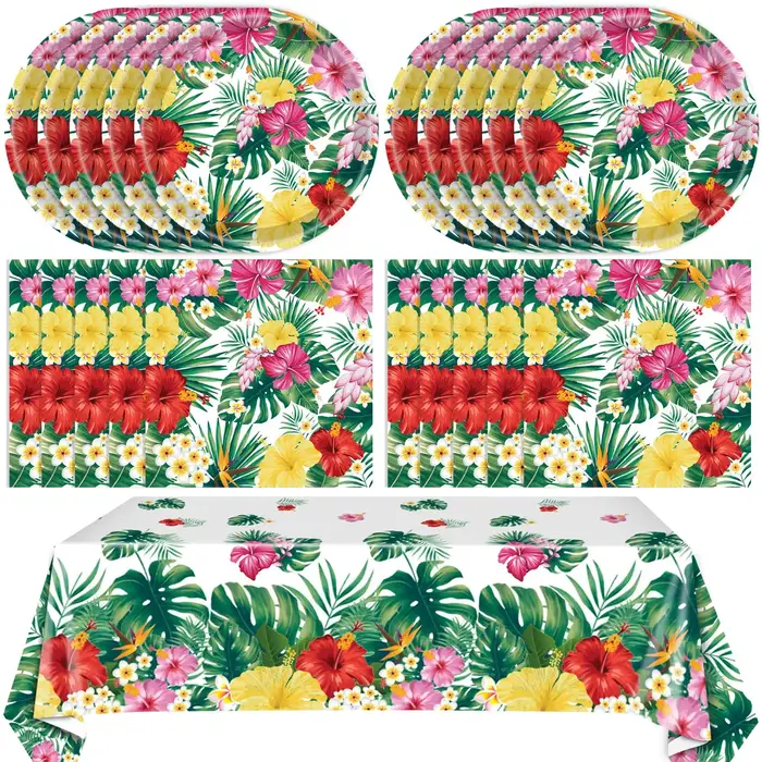 Vaisselle jetable pour fête hawaïenne Luau