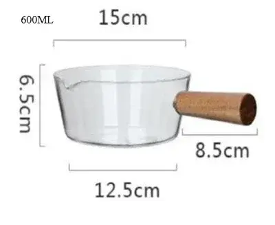 Pot en verre 400/600 ml avec poignée en bois