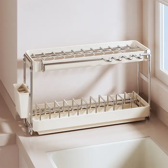 Égouttoir à vaisselle de cuisine multifonction Compact