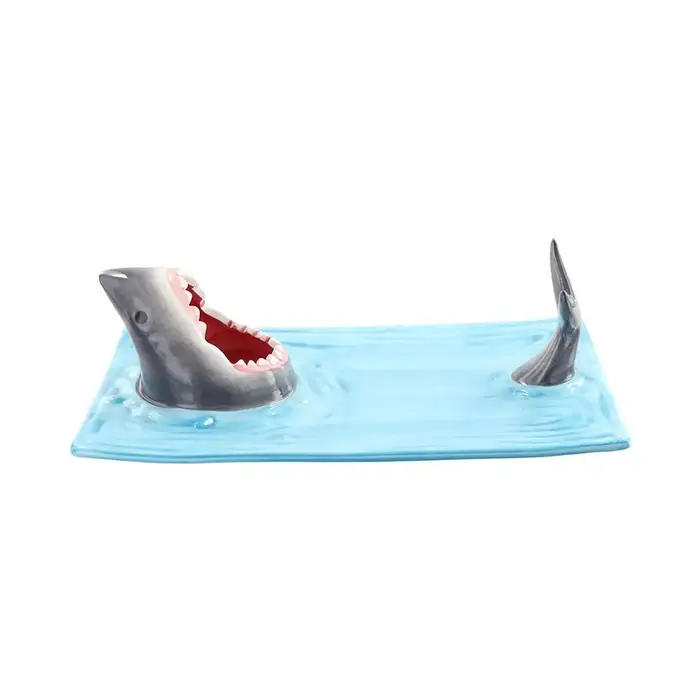 Assiette en céramique Requin de bord de mer, style japonais, pour sushi et raviolis, vaisselle de ta