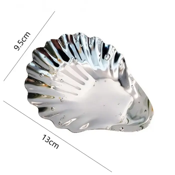 Assiette en acier inoxydable en forme de coquille, assiette en métal pour fromage, Dessert, vaissell