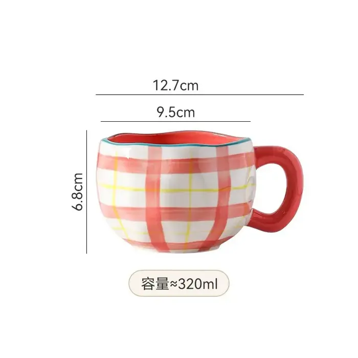 Style coréen mignon arc café tasse en céramique assiette ensemble créatif Vintage peint à la main ménage bureau lait petit déjeuner tasses d'eau nouveau
