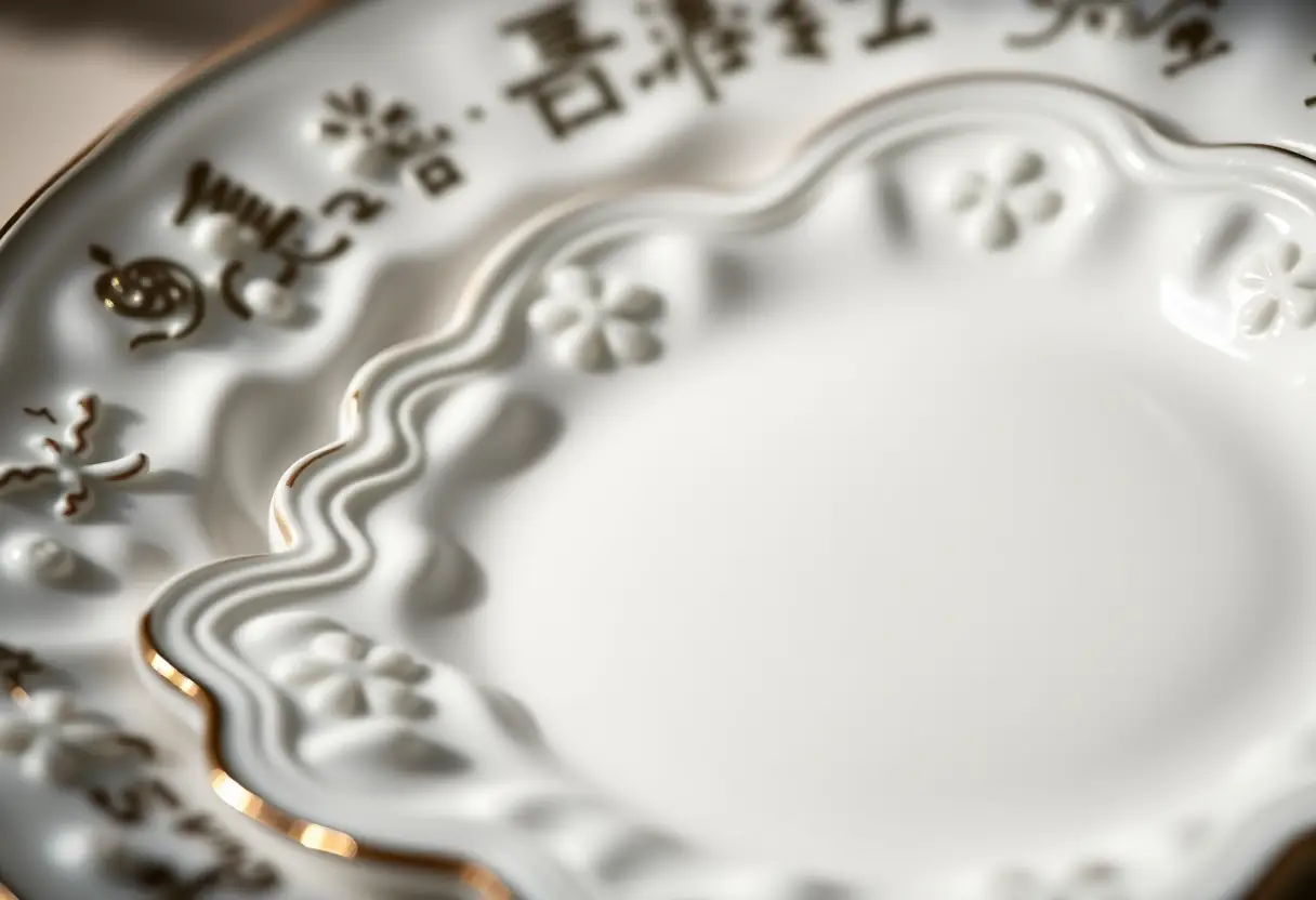 Pique-assiette en porcelaine finement travaillé